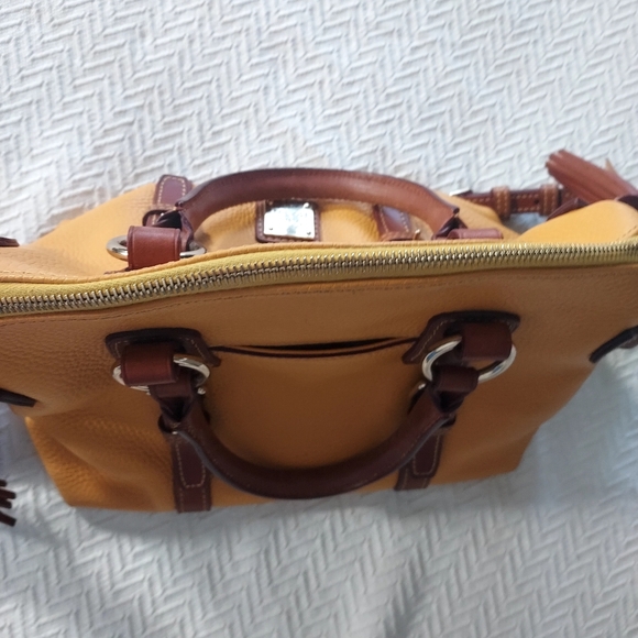 Dooney & Bourke Bristol Yellow Leather Handbag with Brown Accents With Wallet - Picture 11 of 16
